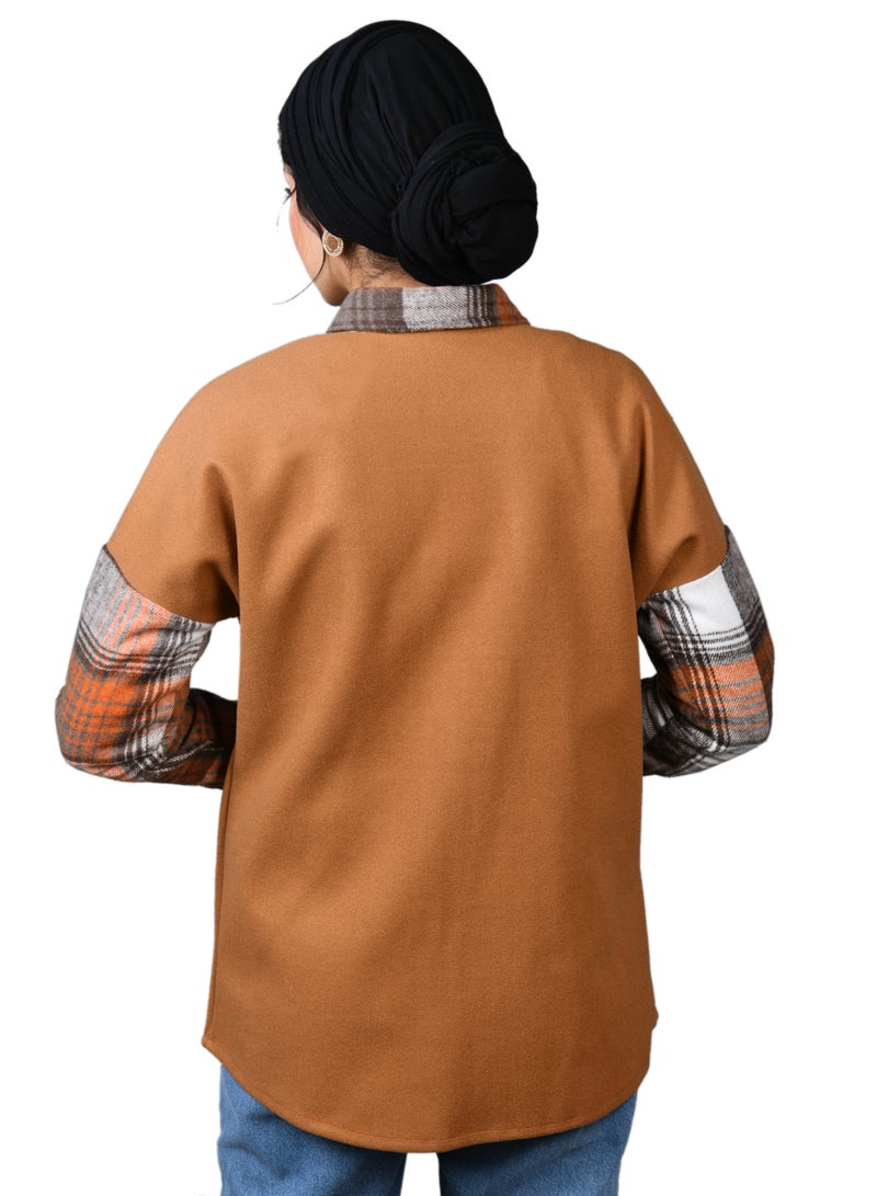 women's  gogh shirt havan checkered sleeves - Image 3